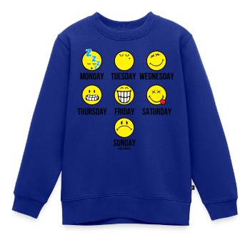 SmileyWorld Emotionen An Den Wochentagen - Kinder Premium Organic Sweatshirt - Royalblau - Vorne - AI Model Kid Female (0cm)