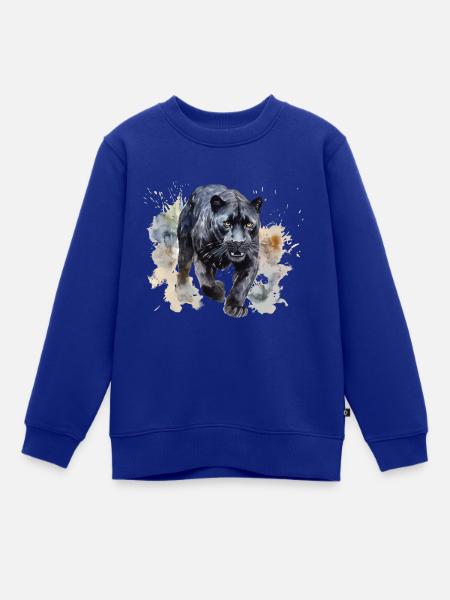 Schwarzer Panter - Kinder Premium Organic Sweatshirt - Royalblau
