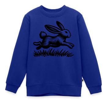 Der Springende Hase - Kinder Premium Organic Sweatshirt - Royalblau - Vorne - AI Model Kid Female (0cm)