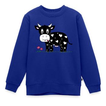 Herzliche Kuh :o) - Kinder Premium Organic Sweatshirt - Royalblau - Vorne - AI Model Kid Female (0cm)