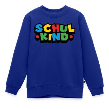 SCHULKIND 2025 - ERSTE KLASSE - ERSTER SCHULTAG - Kinder Premium Organic Sweatshirt - Royalblau - Vorne - AI Model Kid Female (0cm)