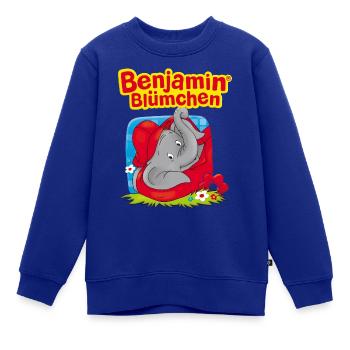 Benjamin Blümchen liegt auf der Wiese - Kinder Premium Organic Sweatshirt - Royalblau - Vorne - AI Model Kid Female (0cm)