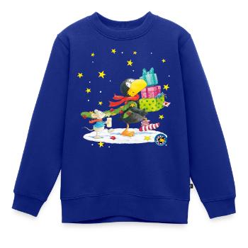 Der kleine Rabe Socke Weihnachten - Kinder Premium Organic Sweatshirt - Royalblau - Vorne - AI Model Kid Female (0cm)