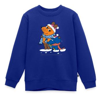 Maus und Elefant in Winterkleidung - Kinder Premium Organic Sweatshirt - Royalblau - Vorne - AI Model Kid Female (0cm)