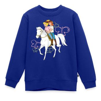 Bibi und Tina 'Freundinnen reiten auf Sabrina' - Kinder Premium Organic Sweatshirt - Royalblau - Vorne - AI Model Kid Female (0cm)