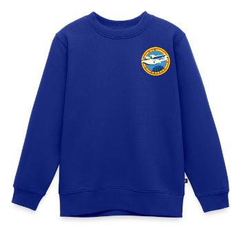 Lenny Hunter Air-Racoon-Emblem Mit Flugzeug Rusty - Kinder Premium Organic Sweatshirt - Royalblau - Vorne - AI Model Kid Female (0cm)