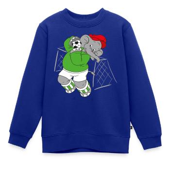 Benjamin Blümchen als Fußballtorwart - Kinder Premium Organic Sweatshirt - Royalblau - Vorne - AI Model Kid Female (0cm)