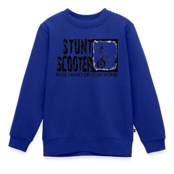Stunt Scooter - Kinder Premium Organic Sweatshirt - Royalblau - Vorne - AI Model Kid Female (0cm)