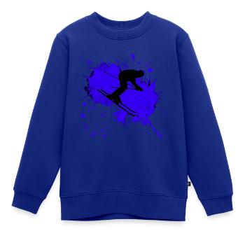 Skifahrer Splash - Kinder Premium Organic Sweatshirt - Royalblau - Vorne - AI Model Kid Female (0cm)