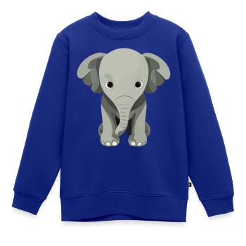 Handgezeichneter Elefantenwelpe auf Baumwolle - Kinder Premium Organic Sweatshirt - Royalblau - Vorne - AI Model Kid Female (0cm)
