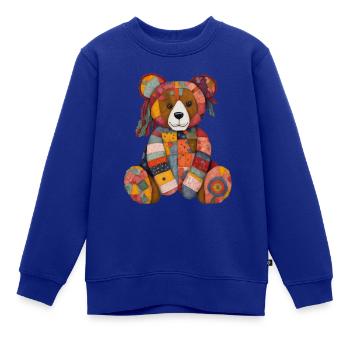 Patchwork Teddy - Kinder Premium Organic Sweatshirt - Royalblau - Vorne - AI Model Kid Female (0cm)
