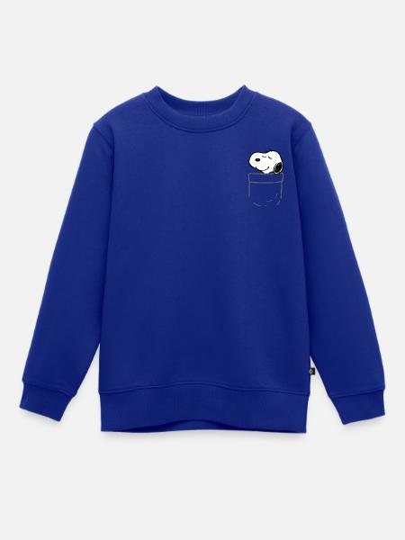 Peanuts Design Mit Glücklichem Snoopy - Kinder Premium Organic Sweatshirt - Royalblau