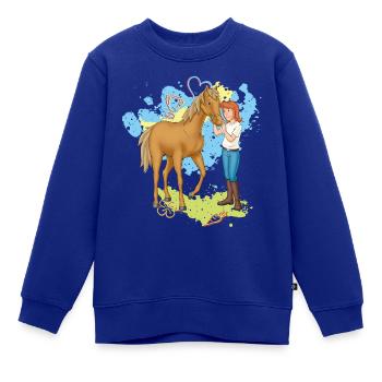 Bibi und Tina 'Tina mit Amadeus' - Kinder Premium Organic Sweatshirt - Royalblau - Vorne - AI Model Kid Female (0cm)
