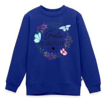 Große Schwester - Geschenk für große schwester - Kinder Premium Organic Sweatshirt - Royalblau - Vorne - AI Model Kid Female (0cm)