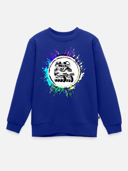 Inline skates icon Bunt - Kinder Premium Organic Sweatshirt - Royalblau