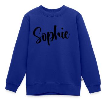 Vorname Sophie - Kinder Premium Organic Sweatshirt - Royalblau - Vorne - AI Model Kid Female (0cm)