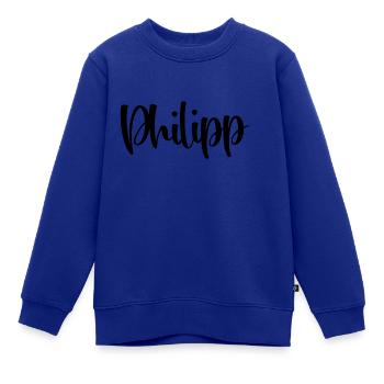 Vorname - Philipp - Kinder Premium Organic Sweatshirt - Royalblau - Vorne - AI Model Kid Female (0cm)