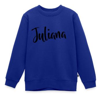 Vorname Juliana - Kinder Premium Organic Sweatshirt - Royalblau - Vorne - AI Model Kid Female (0cm)