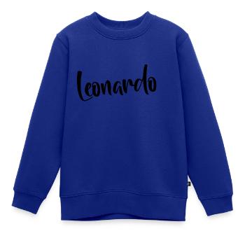 Vorname Leonardo - Kinder Premium Organic Sweatshirt - Royalblau - Vorne - AI Model Kid Female (0cm)