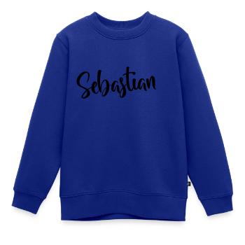 Vorname - Sebastian - Kinder Premium Organic Sweatshirt - Royalblau - Vorne - AI Model Kid Female (0cm)