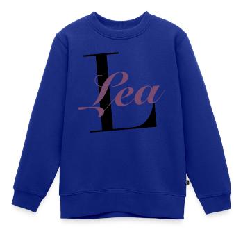 Name - Lea - Kinder Premium Organic Sweatshirt - Royalblau - Vorne - AI Model Kid Female (0cm)
