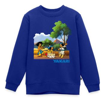Yakari Freunde mit Trommel - Kinder Premium Organic Sweatshirt - Royalblau - Vorne - AI Model Kid Female (0cm)