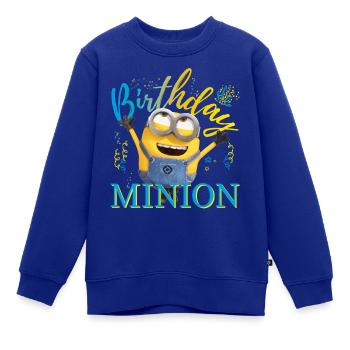 Minions Birthday Minion Mit Konfetti - Kinder Premium Organic Sweatshirt - Royalblau - Vorne - AI Model Kid Female (0cm)