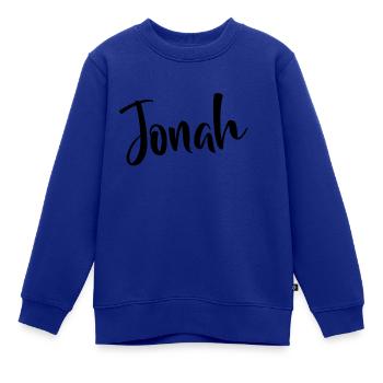 Vorname Jonah - Kinder Premium Organic Sweatshirt - Royalblau - Vorne - AI Model Kid Female (0cm)
