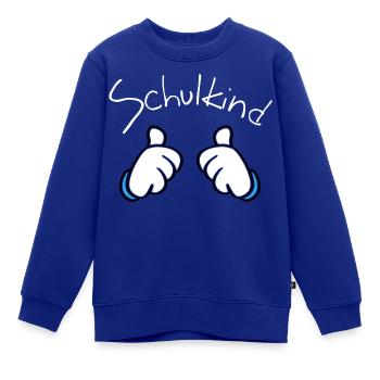 Schulkind - Kinder Premium Organic Sweatshirt - Royalblau - Vorne - AI Model Kid Female (0cm)