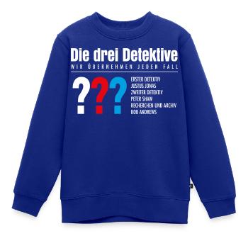 Die Drei ??? Detektive Visitenkarte - Kinder Premium Organic Sweatshirt - Royalblau - Vorne - AI Model Kid Female (0cm)