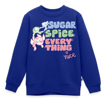 Powerpuff Girls Sugar Spice Everything Nice Zitat - Kinder Premium Organic Sweatshirt - Royalblau - Vorne - AI Model Kid Female (0cm)