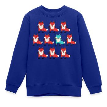 Fuchsmotiv - Anders sein - iZart - Kinder Premium Organic Sweatshirt - Royalblau - Vorne - AI Model Kid Female (0cm)