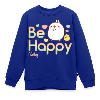 Molang Piu Piu Be Happy - Kinder Premium Organic Sweatshirt - Royalblau - Vorne - AI Model Kid Female (0cm)