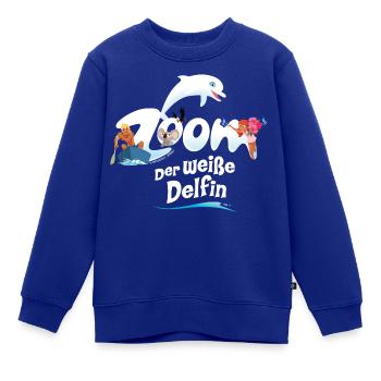 Zoom Der Weiße Delfin Logo - Kinder Premium Organic Sweatshirt - Royalblau - Vorne - AI Model Kid Female (0cm)