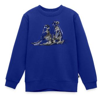 Erdmännchen Spread - Kinder Premium Organic Sweatshirt - Royalblau - Vorne - AI Model Kid Female (0cm)