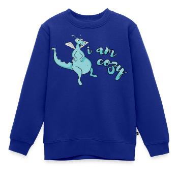 cozy dragon - Kinder Premium Organic Sweatshirt - Royalblau - Vorne - AI Model Kid Female (0cm)