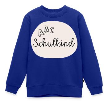 Schulkind ABC - Kinder Premium Organic Sweatshirt - Royalblau - Vorne - AI Model Kid Female (0cm)