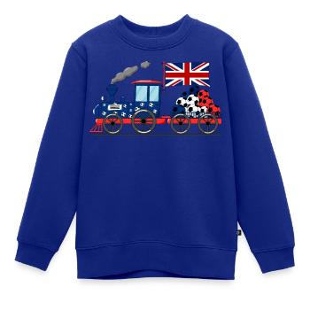 Britische Flagge Flagge Fußball Eisenbahn - Kinder Premium Organic Sweatshirt - Royalblau - Vorne - AI Model Kid Female (0cm)