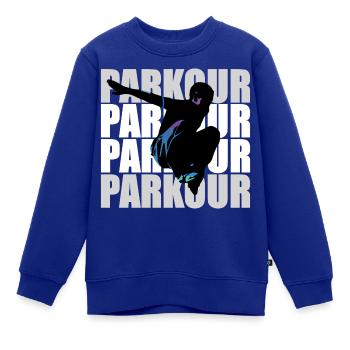 Parkour - Kinder Premium Organic Sweatshirt - Royalblau - Vorne - AI Model Kid Female (0cm)