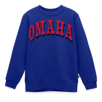 Omaha - Kinder Premium Organic Sweatshirt - Royalblau - Vorne - AI Model Kid Female (0cm)