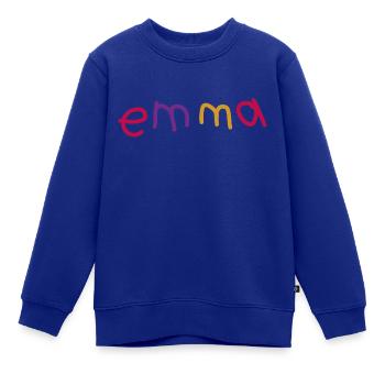 Emma Emma - Kinder Premium Organic Sweatshirt - Royalblau - Vorne - AI Model Kid Female (0cm)