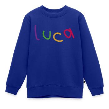 Luca (Luca) - Kinder Premium Organic Sweatshirt - Royalblau - Vorne - AI Model Kid Female (0cm)