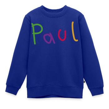 Paul - Kinder Premium Organic Sweatshirt - Royalblau - Vorne - AI Model Kid Female (0cm)