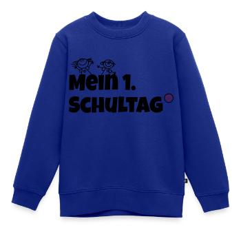 Mein 1 Schultag - Kinder Premium Organic Sweatshirt - Royalblau - Vorne - AI Model Kid Female (0cm)