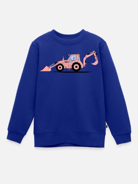 Traktor Bagger Baggerschlepper Rosa - Kinder Premium Organic Sweatshirt - Royalblau