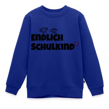 Endlich Schulkind - Kinder Premium Organic Sweatshirt - Royalblau - Vorne - AI Model Kid Female (0cm)