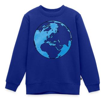 Weltkugel Welt Globus Erde - Kinder Premium Organic Sweatshirt - Royalblau - Vorne - AI Model Kid Female (0cm)