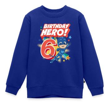 PJ Masks Catboy Birthday Hero 6 - Kinder Premium Organic Sweatshirt - Royalblau - Vorne - AI Model Kid Female (0cm)