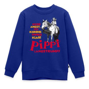 Pippi Langstrumpf Keine Angst Ich Komme Immer Klar - Kinder Premium Organic Sweatshirt - Royalblau - Vorne - AI Model Kid Female (0cm)