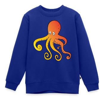 Krake Kindermotiv lustiger Oktopus - Kinder Premium Organic Sweatshirt - Royalblau - Vorne - AI Model Kid Female (0cm)